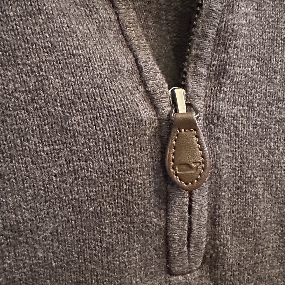 Vineyard Vines Men's Saltwater Quarter Zip Gray Sweatshirt Sweater Size Small - Picture 5 of 11